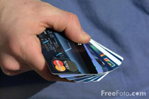 handful of credit cards