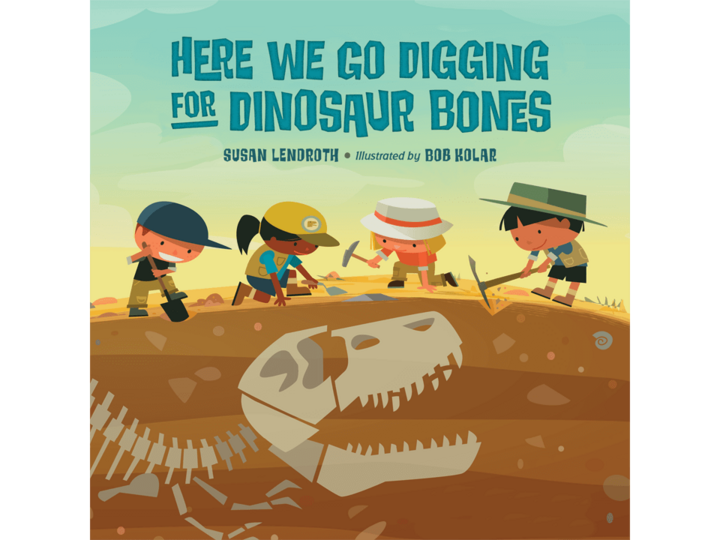 Here We Go Digging for Dinosaurs book cover.
